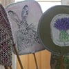 Reserved for Claire, Hare and wild rs - Screen printed fabric and willow flowers