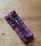 Hand Smocked and Beaded Wine Silk Hair Clip - Image 3