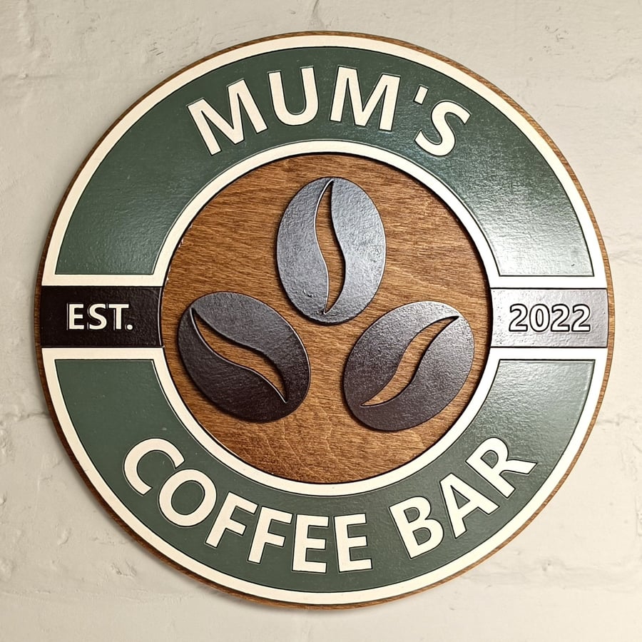 Large personalised retro style coffee sign