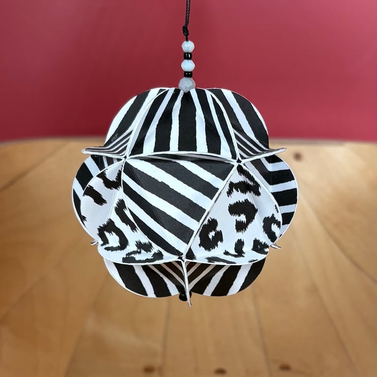 Black and White Geometric Bauble 