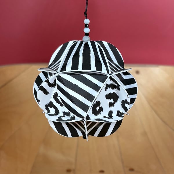 Black and White Geometric Bauble 