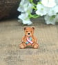 Baby Loss Awareness Bear Pin, Handmade Tiny Teddy Miscarriage Support Badge - Image 1