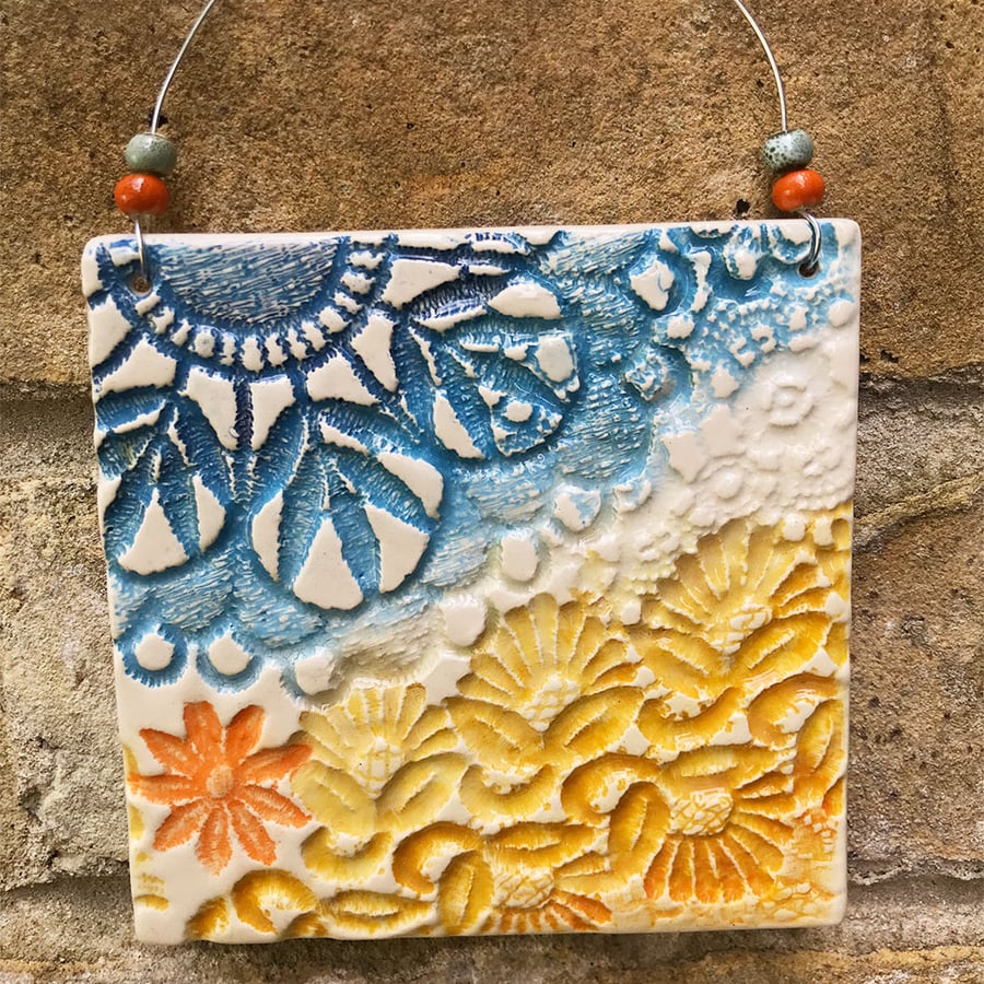 Sea themed ceramic plaque