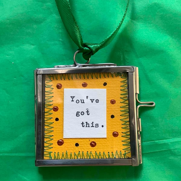 Small silver mini frame. You’ve got this.  Motivational quote. Decor.Bright 