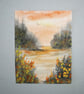 original miniature watercolour landscape painting ( ref FA 659 J3 )