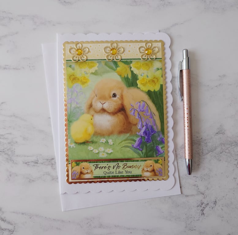 There's No Bunny Quite Like You Easter Valentines 3D Luxury Handmade Card