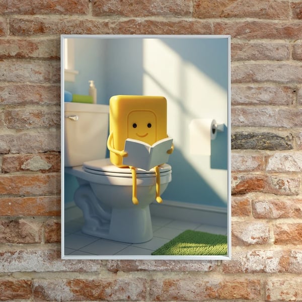 Funny Bathroom A4 Print – Bar of Soap Reading a Book
