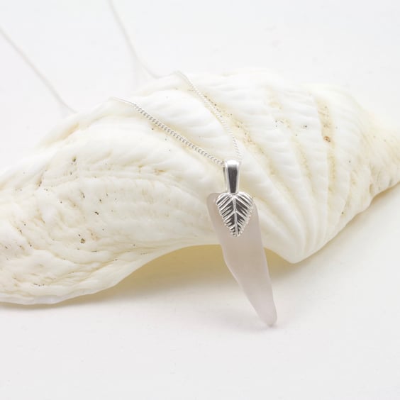 Sea Glass Silver Pendant - Lilac