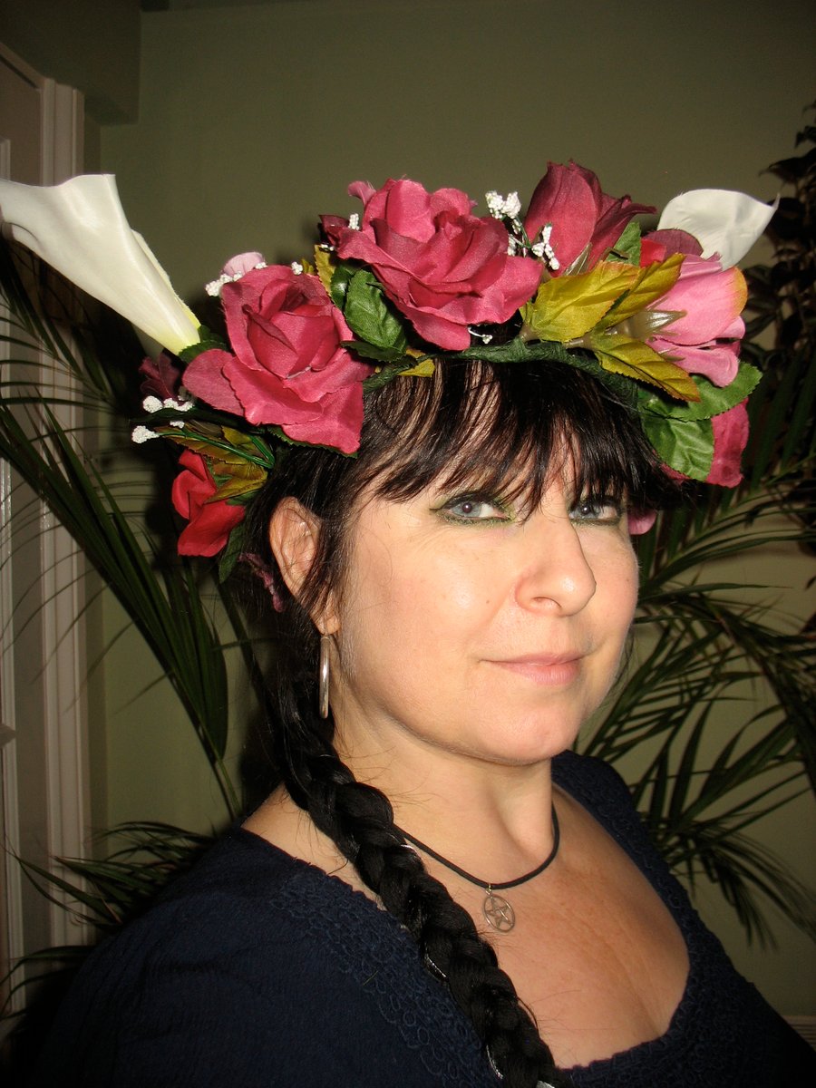 Beautiful opulent rose and arum lily headdress headband