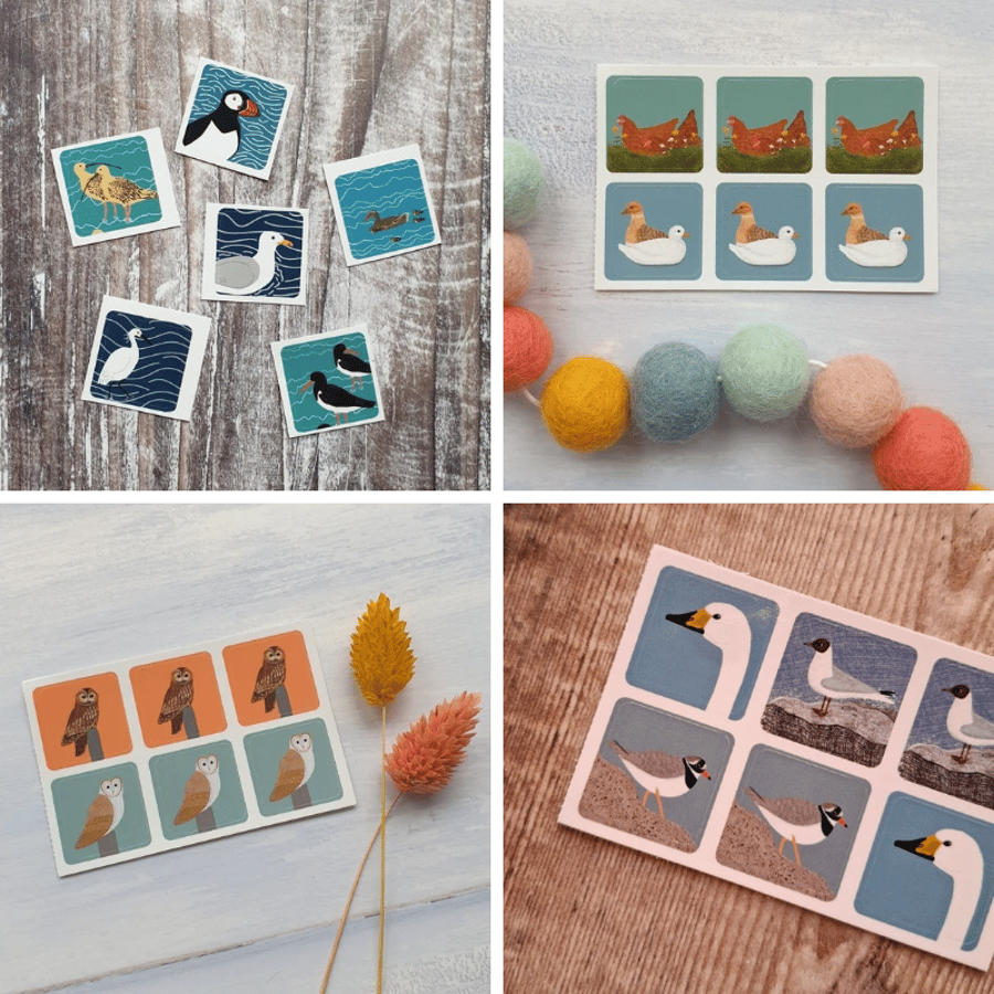 British Birds Set 2 Envelope Stickers - 24 mini stickers