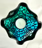 Handmade Blue Hues Fused Glass  Candle Holder - Image 8