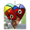 Heart of Hearts Suncatcher Rainbow Stained Glass 031