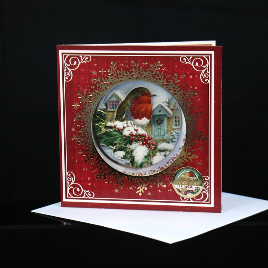 Robin with Love at Christmas greeting card