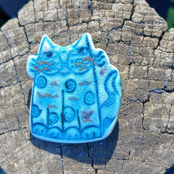 Ceramic Cat brooch 