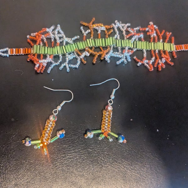 Autumnal flair Bracelet and Earrings set