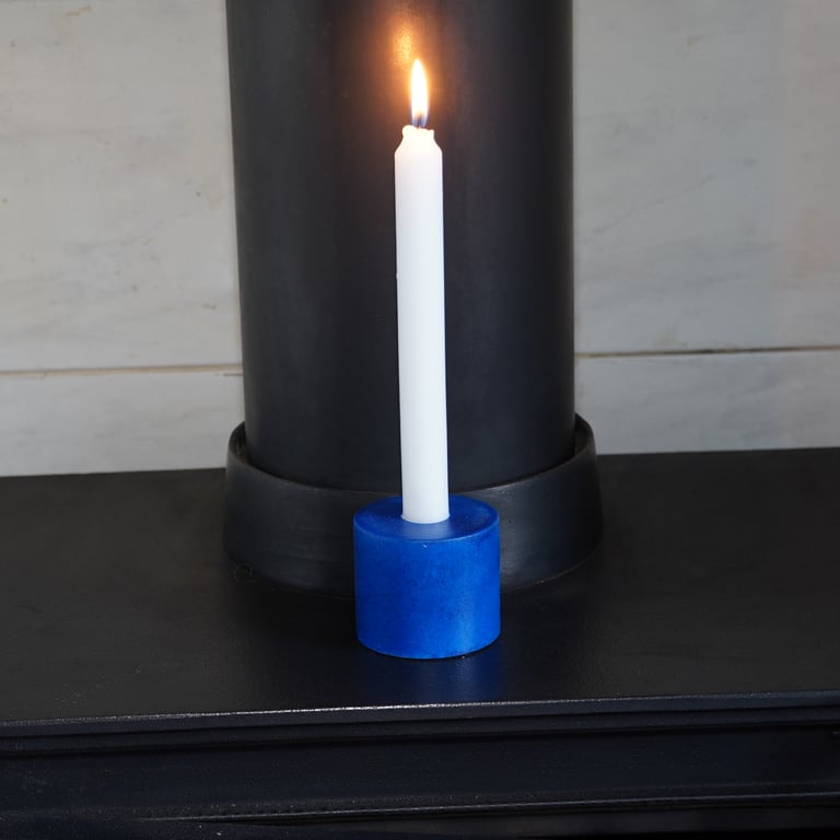 Turned wooden candle holder