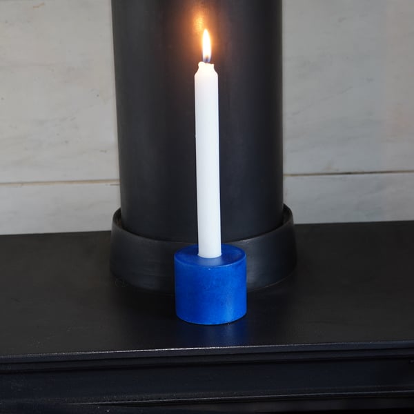 Turned wooden candle holder