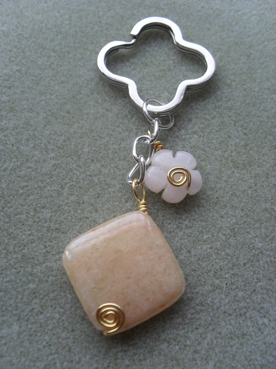 Honey Quartz Keyring