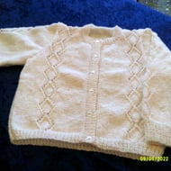 POL Button Down Diamond Pattern Round Neck Cardigan