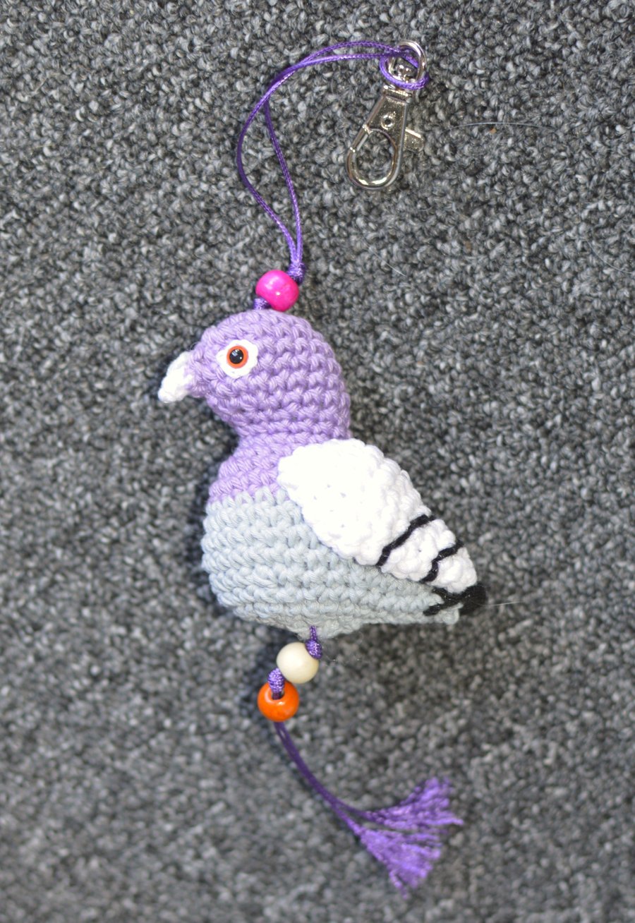 Crochet Pigeon Key-Ring Bag Ornament