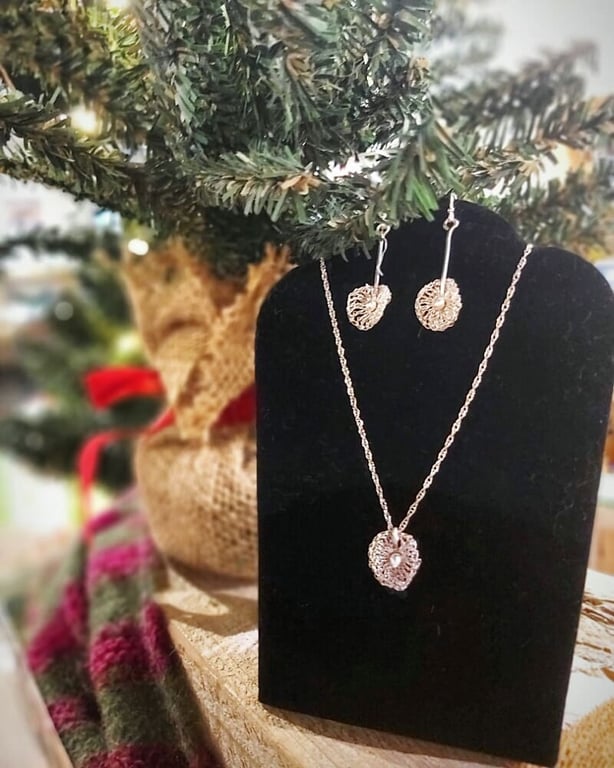 Crocheted .999 Silver Pendant 