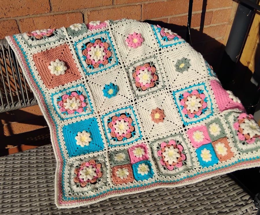 "Blooms for Amanda" Crocheted Blanket