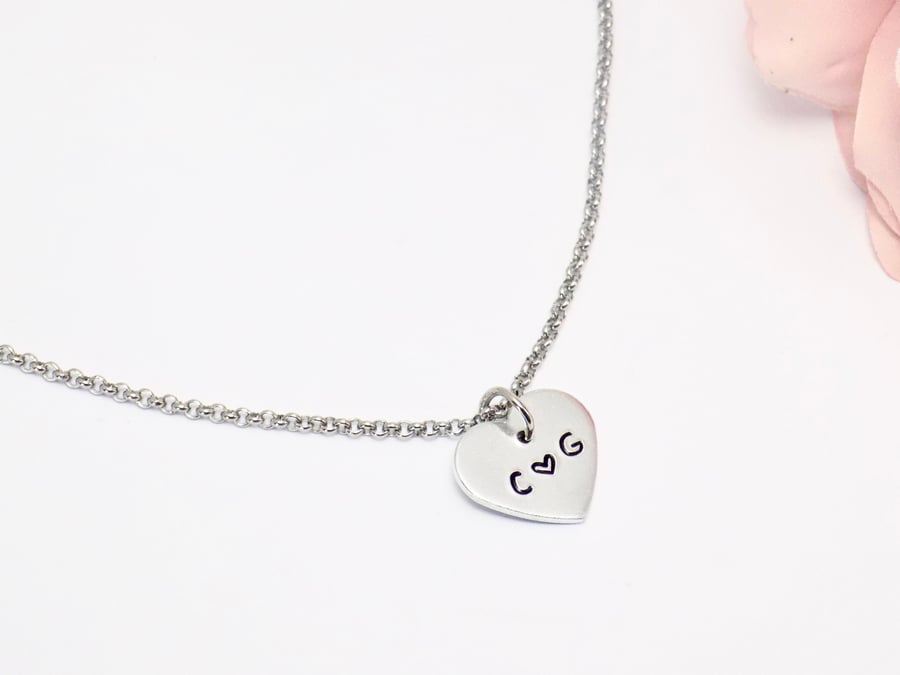 Couple Necklace, Personalised Initial Necklace for Women, Minimalist Necklace