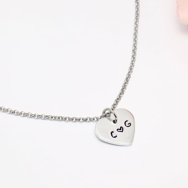Couple Necklace, Personalised Initial Necklace for Women, Minimalist Necklace