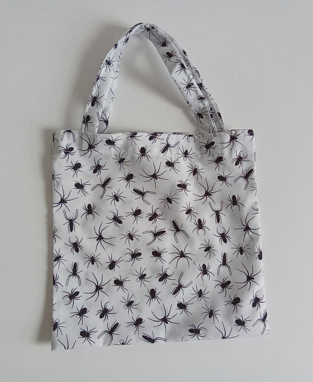 Halloween, bag, Trick or Treat bag, spiders, bag for sweets, mini tote bag