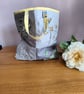 Grey and lemon tote bag with bright patchwork quilted lining. - Image 4