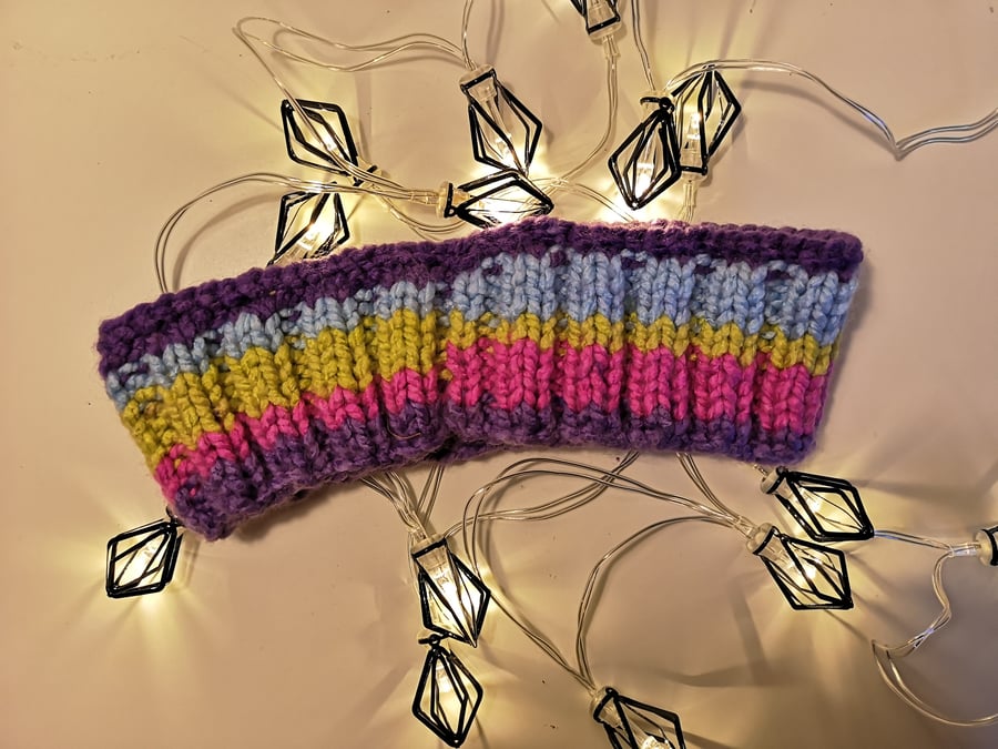 Handknitted multicolour earwarmer