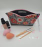 Bright floral makeup bag,  boxed grey denim bottom with sequins - Image 7