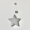 'Shine Bright' - Silver Glittery Star Hanging Decoration
