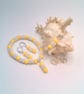 Yellow Faceted Beads and Silver Snowflake Spacers Necklace Bracelet and Earrings - Image 1