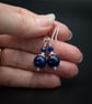 Lapis Lazuli Karen Hill tribe silver gemstone earrings Sagittarius gift - Image 4