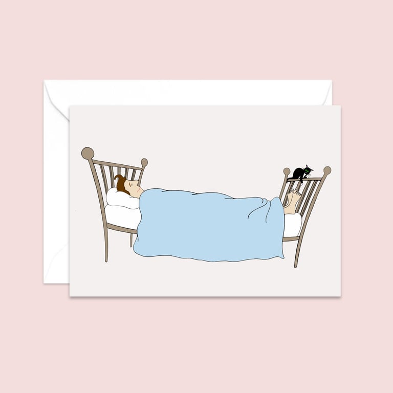 Cat Greeting Card: Hand Drawn Cartoon Illustration (109)