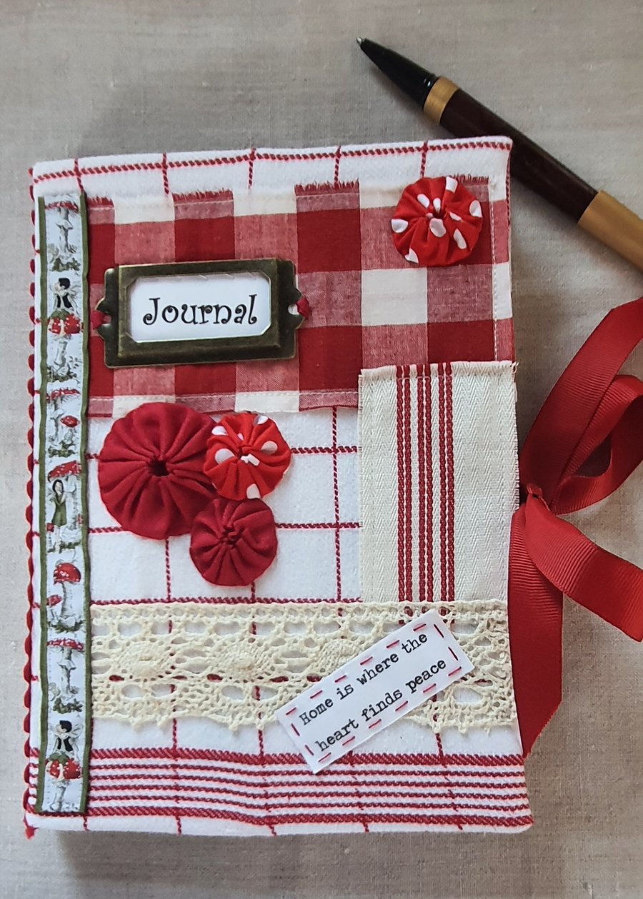 Appliquéd fabric covered journal