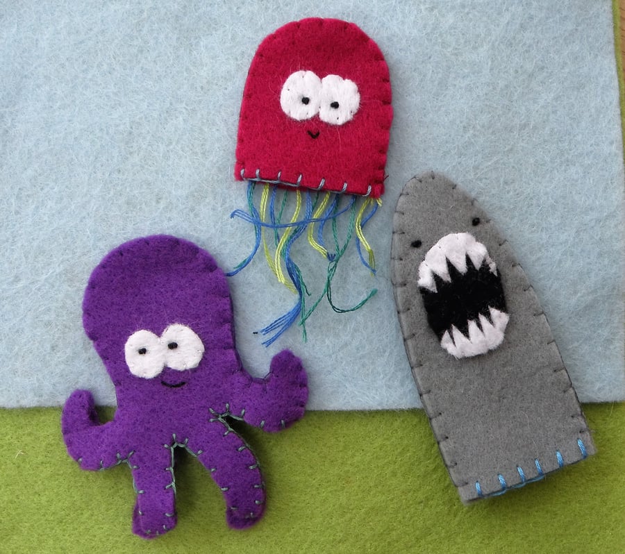 Under The Sea Set of finger puppets