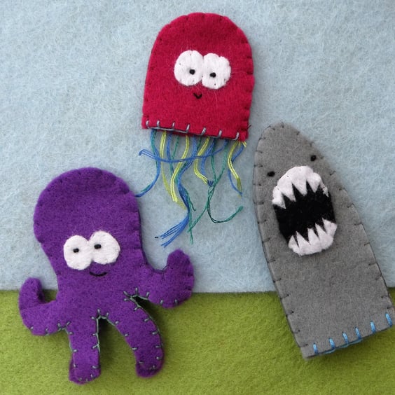 Under The Sea Set of finger puppets