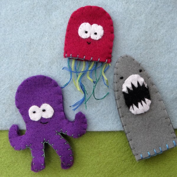 Under The Sea Set of finger puppets