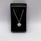 Fine Silver Daisy Pendant on 16 inch Chain