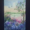 Spring aceo original watercolour country scene by Gweddus