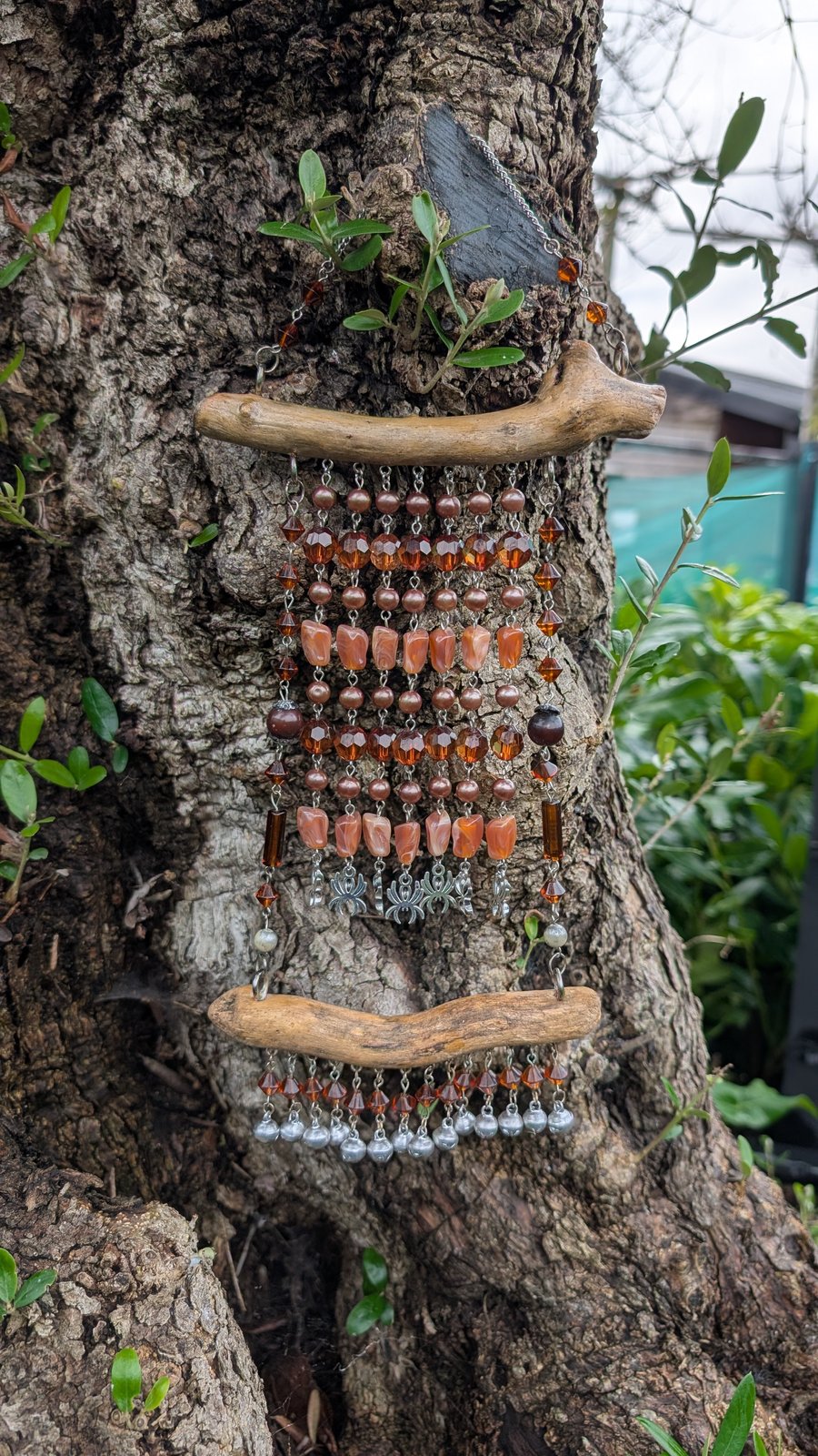 Driftwood & Bead Wall Hanging – One of a Kind Nature Talisman