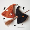 Halloween witch hats (2) - Spooky fall decor - Witch hats egg cosies