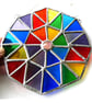 Rainbow Patchwork Octagon Suncatcher Stained Glass Handmade 011 - Image 2