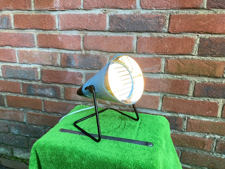 Colour Changing Table Lamp with Remote Control, Upcycled Philips Heat Lamp 