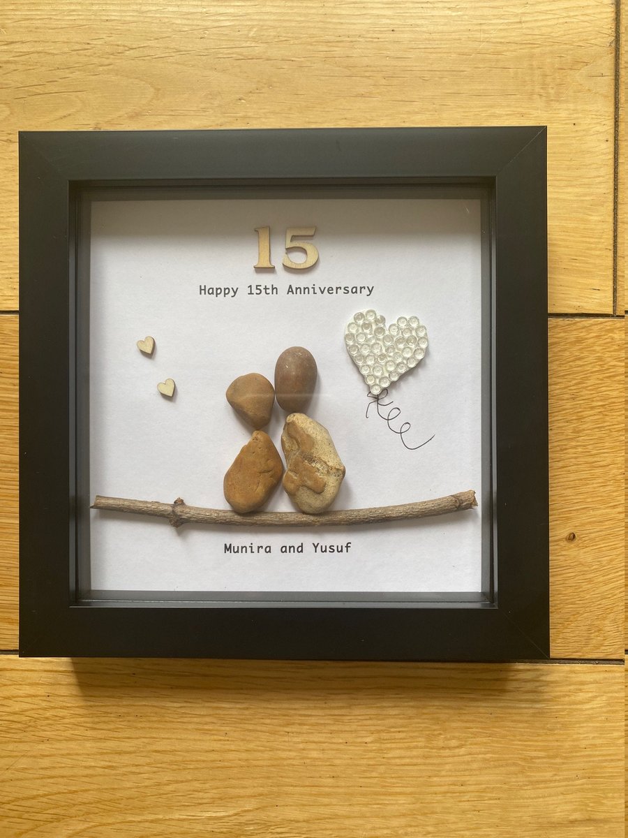 Crystal Wedding Anniversary, 15th Wedding Anniversary, 15 years together gift, w