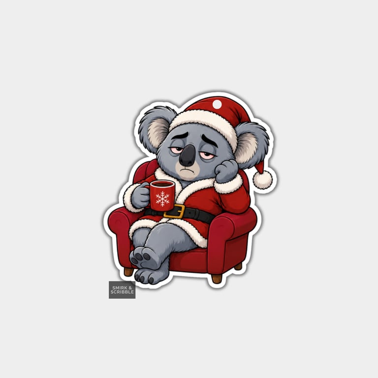 Unique Funny Christmas Gift Tags For Adults, 6pk - Cute Koala In Armchair 