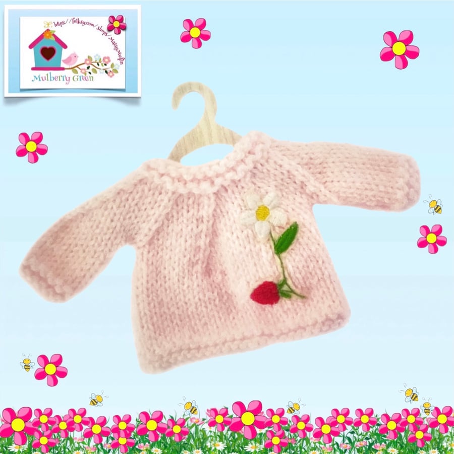 Reserved for Maddie - Pale Pink Embroidered Jumper 