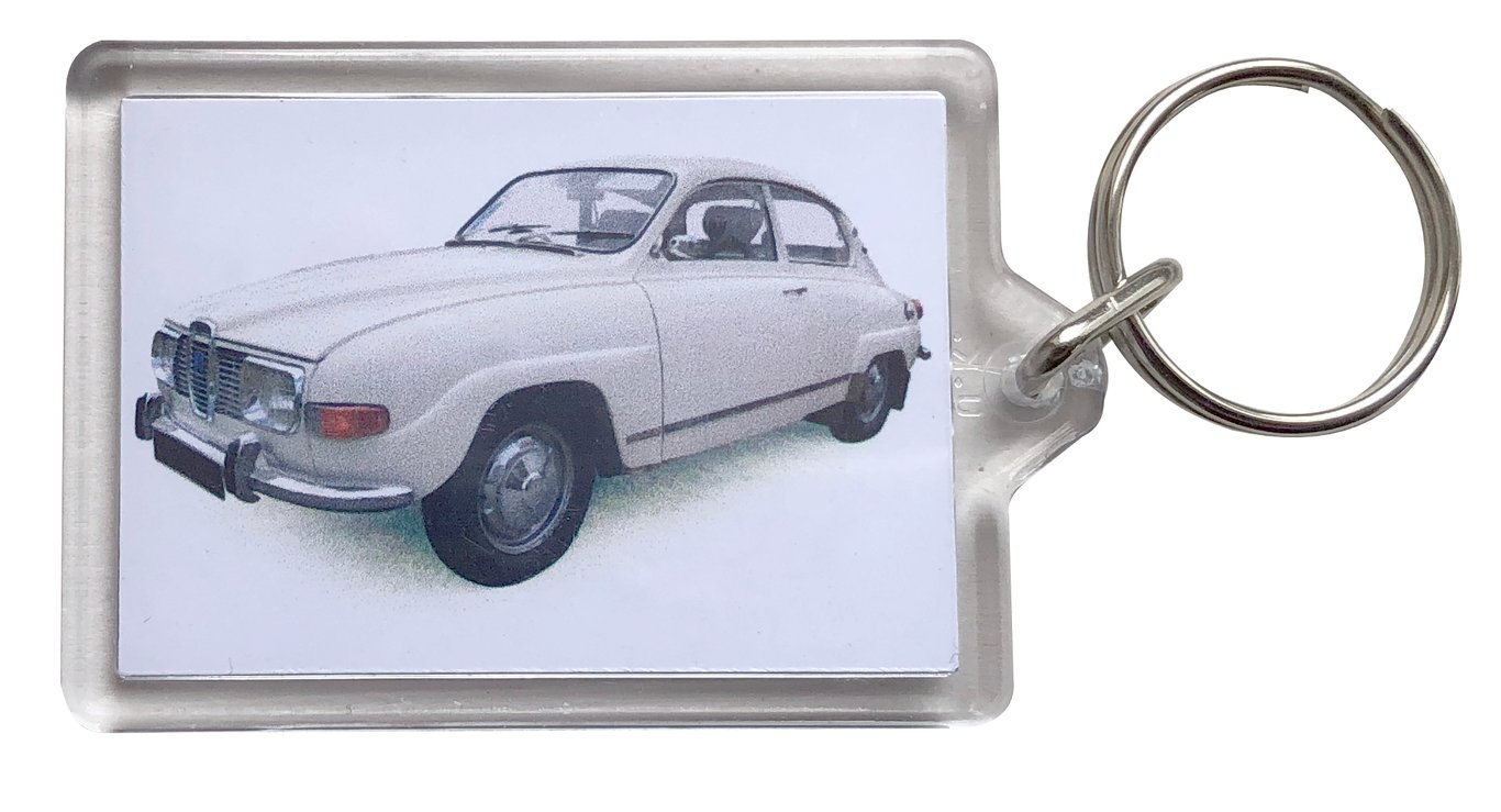 Saab 96 V4 1971 - Keyring with 50x35mm Insert 